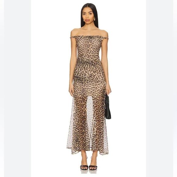 Alice + Olivia Bianca Twist Midi Dress Catwalk
Leopard Print mesh Revolve NWT 4 - Picture 5 of 12
